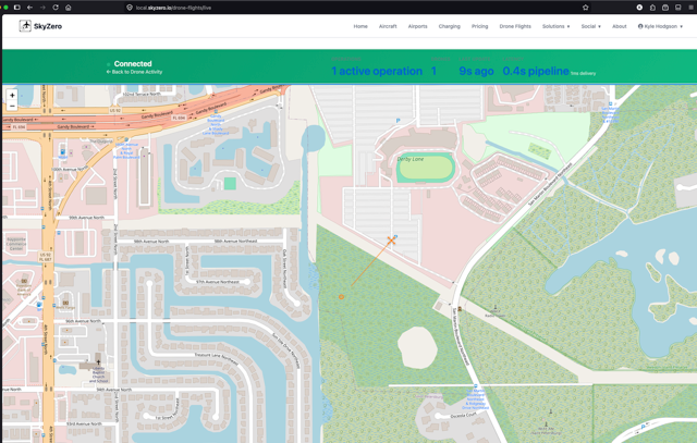 Real-time drone tracking with 400ms latency